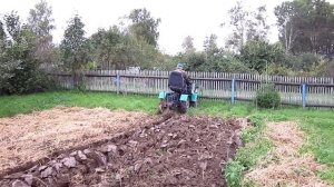 Самодельный трактор с двигателем "Ока". Череповец. Первая работа.