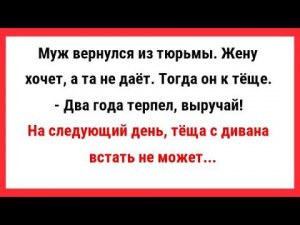 Муж вернулся из тюрьмы. Жену хочет, а та не даёт. Сборник Свежих Анекдотов! Новые Анекдоты! Юмор!