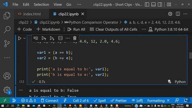 Python Comparison Operators (#22) #relationaloperators