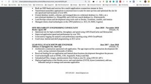 Full Stack Software Engineer Resume