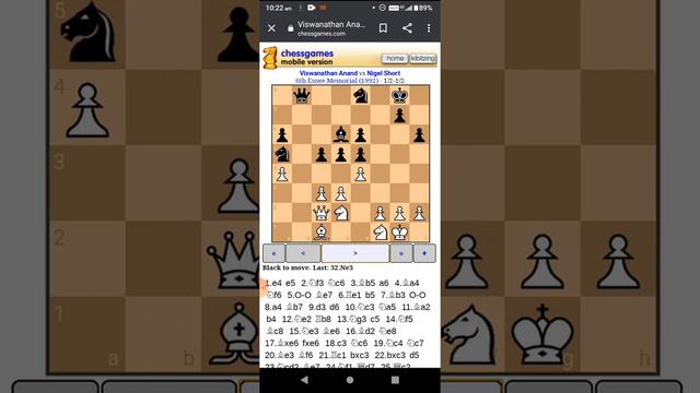 Viswanathan Anand white pieces ruy lopez vs Nigel short