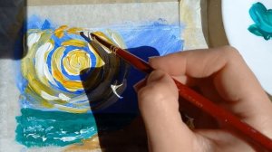 Южное солнце | Рисуем вместе акрилом