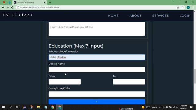 CV builder Project for College Student | Android and Website Project - Source code, setup,traning