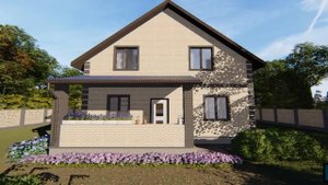 Проект дома с мансардой. "Артемида" Недорогой и красивый дом.