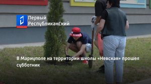 В Мариуполе на территории школы «Невская» прошел субботник