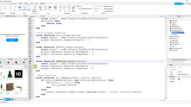 How to Make Admin Commands 3 (Freeze) - Roblox Studio Tutorial смотреть онлайн