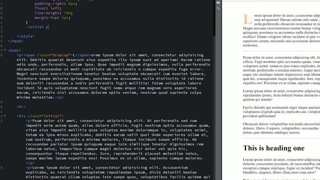 HTML for Beginners — Drop caps using CSS effects
