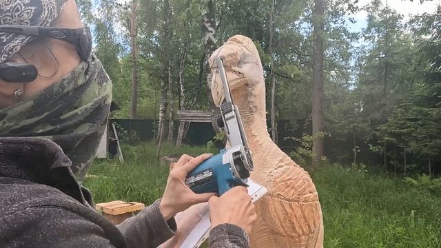 Firebird/chainsaw carving/ Жар-птица. Резьба по дереву бензопилой смотреть онлайн