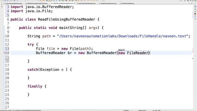 Part 4 : File Handling in Java : Read A File (FileReader, Buffered Reader, FileInputStream)