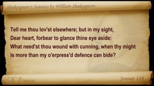 Sonnet 139 by William Shakespeare