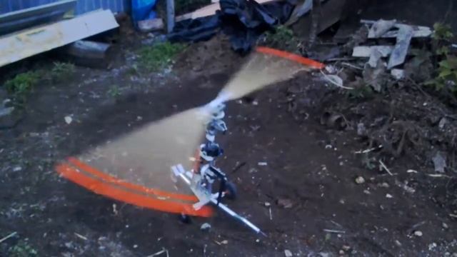 Модель автожира. Пробная раскрутка ротора. смотреть онлайн