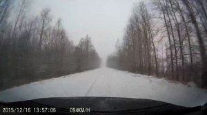Дорога А 120 на Матоксу в снегопад