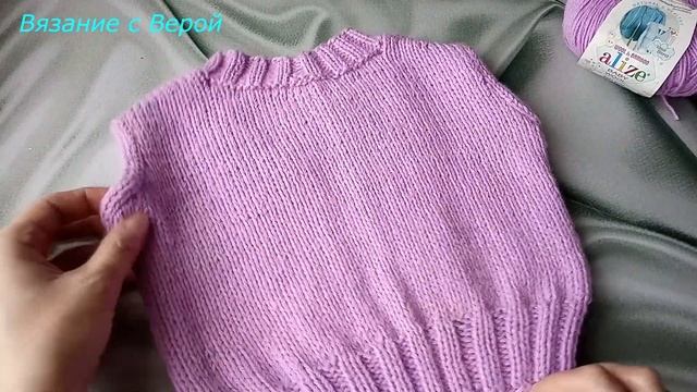 Детская жилетка спицами//Экспресс МК. смотреть онлайн