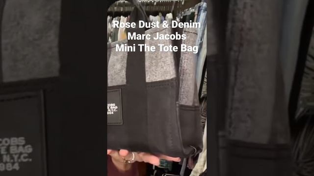 Rose Dust & Black Denim Patchwork Marc Jacobs Mini The Tote Bag