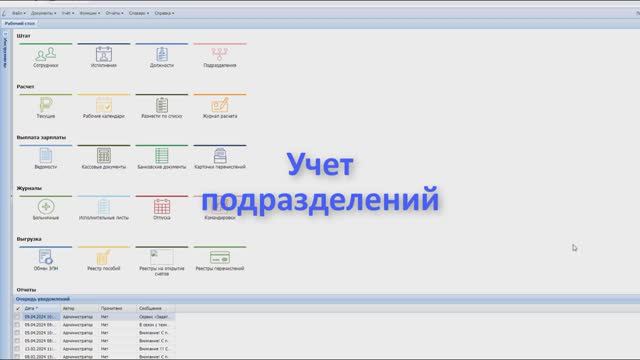 Учет подразделений, Зарплата, Парус Бюджет 8