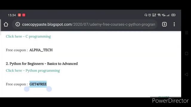 Udemy Free Courses - C , Python programming
