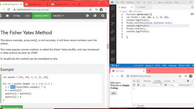 W3School java Script Array Sorting part2 смотреть онлайн
