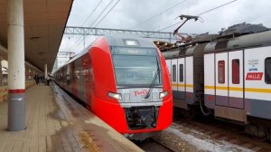 Электропоезд ЭС1П-031 "Ласточка" отправляется с Курского вокзала на Белгород