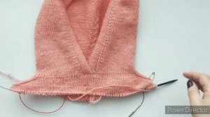 Капор с манишкой. Подробный МК. Часть 2. Вяжем манишку.