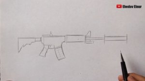 Как нарисовать Автомат М-4 А1