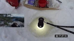 Фонарь Meteor M43 прожигает прорубь! Flashlight Noctigon Meteor M43 burns a hole in the river ice!
