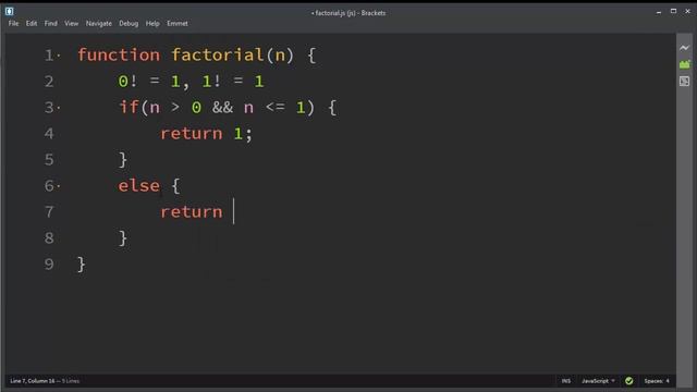 How to Make a Factorial Function in JavaScript by using Recursion