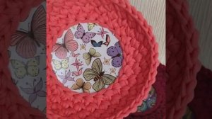 вяжем из трикотажной пряжи. Обзор. Тарелочка для украшений крючком.