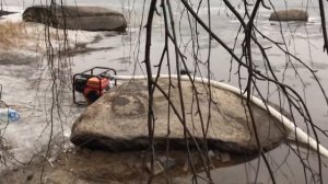 Апрель. Производственные испытания старательского оборудования. Мотопомпа 5л.с. , эжектор 3” 75мм.