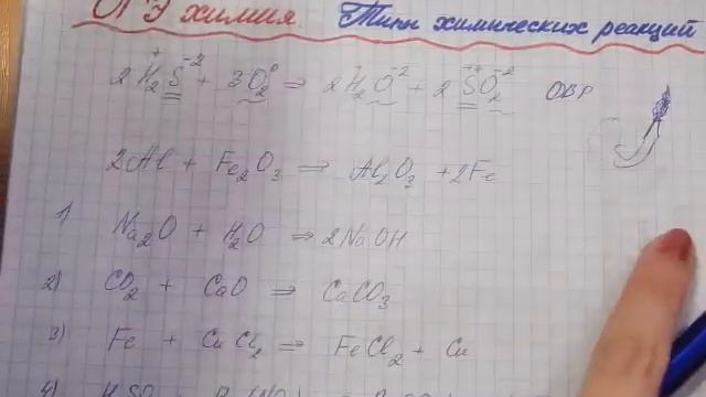 ОГЭ химия. Определение типа химической реакции. смотреть онлайн