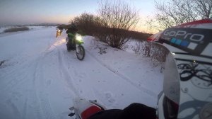 Зимние покатушки на мото))) (потеря хвоста)  GOPRO HERO 4