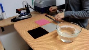 Тестирование вафельных тканей на степень прокраса и усадку