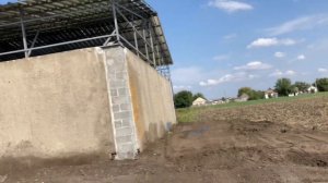 Ангар 12х12. Зерносклад двух скатный на две культуры. Зашивка ворот. Кровля. Фронтон. 05.09.2023