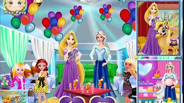 NEW Игры для детей—Disney Принцесса Эльза и рапунцель вечеринка—мультик для девочек смотреть онлайн