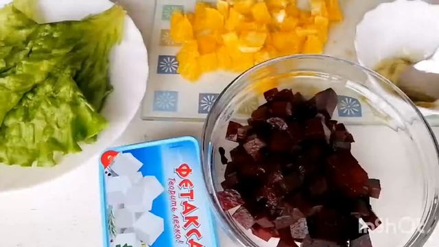 Салат на Новогодний стол - свекла и фетакса идеальное сочетание! #салат #свекла #новогоднийстол