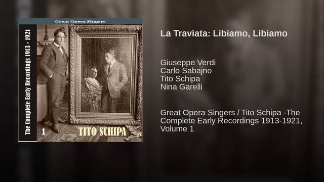 Giuseppe Verdi, LA TRAVIATA, "LIBIAMO" - Tito Schipa, Nina Garelli, Carlo Sabajno (1913) смотреть онлайн