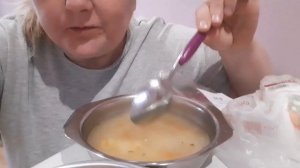 МУКБАНГ MUKBANG СУП С ГАЛУШКАМИ И МАКАРОНЫ С ТУШЕНКОЙ ОБЕД  ПП