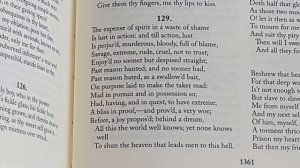 Sonnet 129 "Th' Expense of Spirit in a Waste of Shame" William Shakespeare