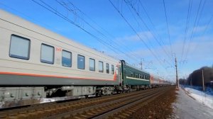 Электровоз ЧС2Т-973 с поездом №055 (СПб → Москва)