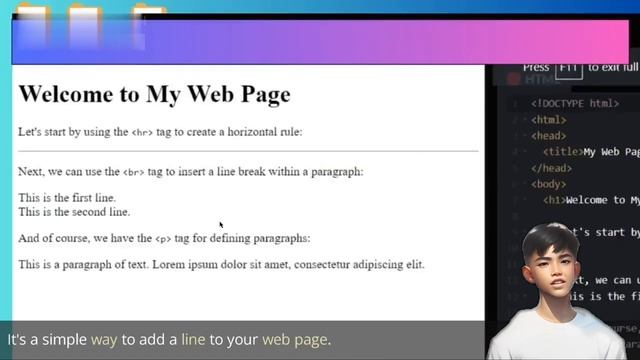 HTML Line Tags: Enhancing Web Pages with Horizontal Rules, Line Breaks, and Paragraphs
