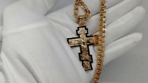 Золотая цепочка 40 грамм с крестом 18 грамм