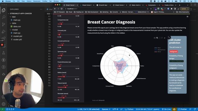 Streamlit Python Course: Build a Machine Learning App to Predict Cancer смотреть онлайн