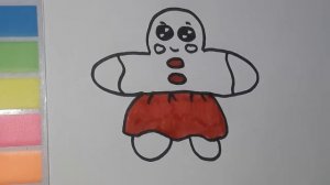 How to draw a cute gingerbread man. Cómo dibujar un hombre de jengibre.  Dr&Co