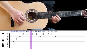 MORNING HAS BROKEN | Easy guitar melody lesson for beginners (with tabs) - Cat Stevens