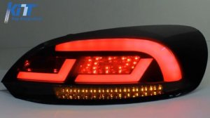 Lightbar LED Taillights for VW SCIROCCO MK3 III Black/Smoke with Dynamic Sequential Turning Light