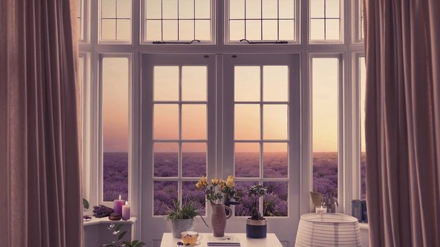 Lavender Fields - French Cottage Ambience (4K) | wind, nature sounds, sunset смотреть онлайн