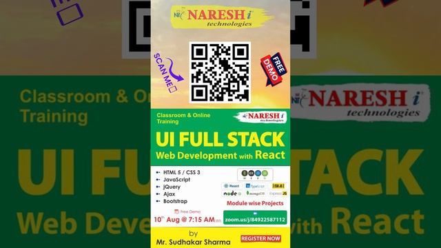 UI Full Stack Web Development with React | NareshIT. #ui  #webdevelopment #react #web #education
