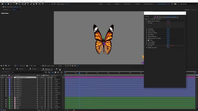Анимация бабочек в Adobe After Effects - #2 | Подробный разбор темы, полный риггинг и выражения смотреть онлайн