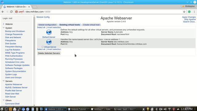 Webmin- Configuring Apache Web Server