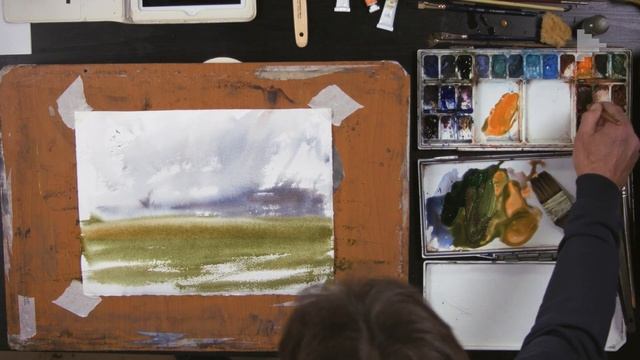 Воздушная перспектива. Быстрая зарисовка от Ильи Ибряева / Отрывок урока акварельного марафона.
