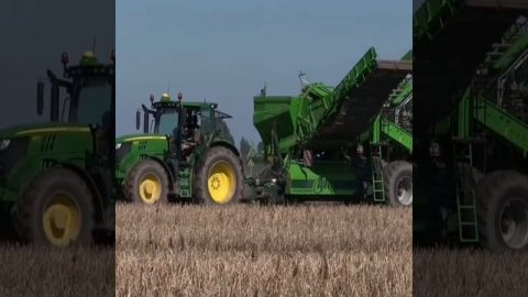 Картофелекопалка производимая в России Колнаг, машина для уборки урожая картофеля видео.mp4